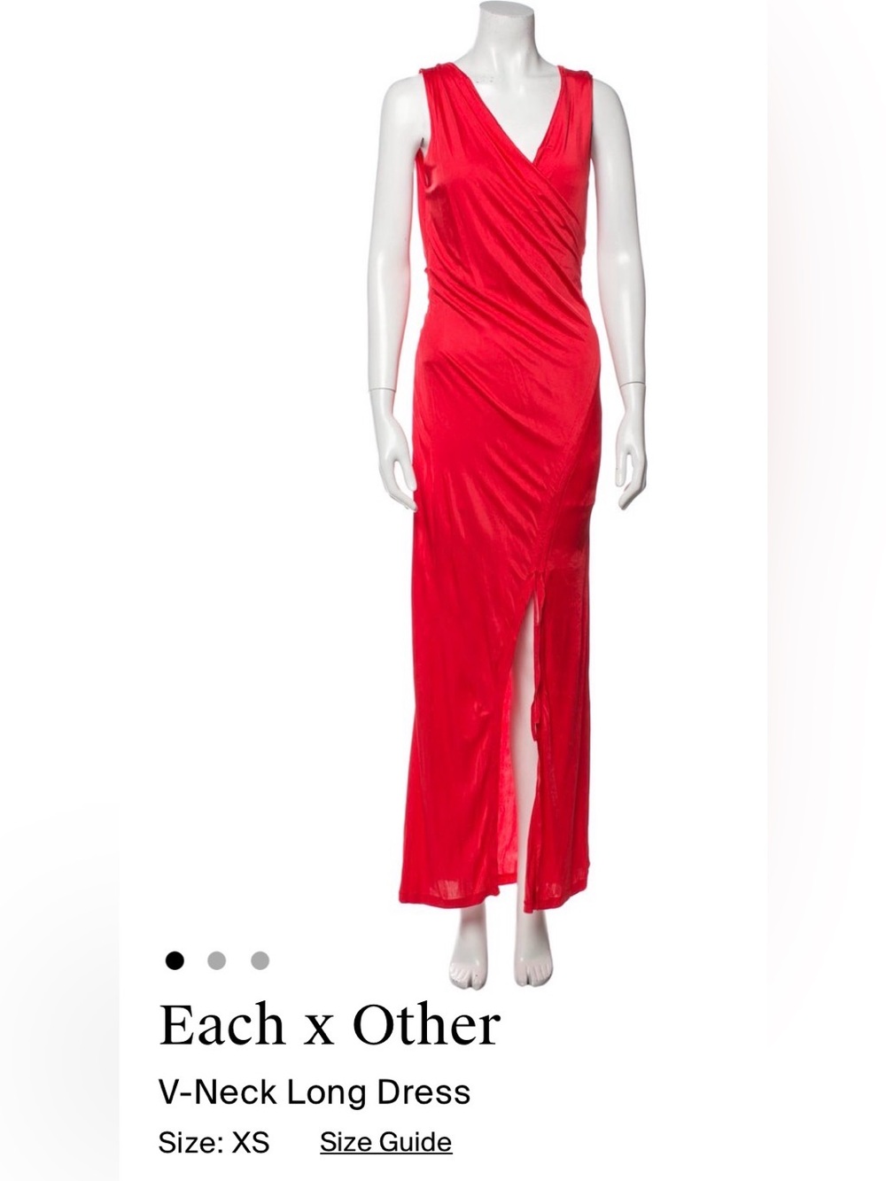 Each x Other Red V-Neck Maxi Dress